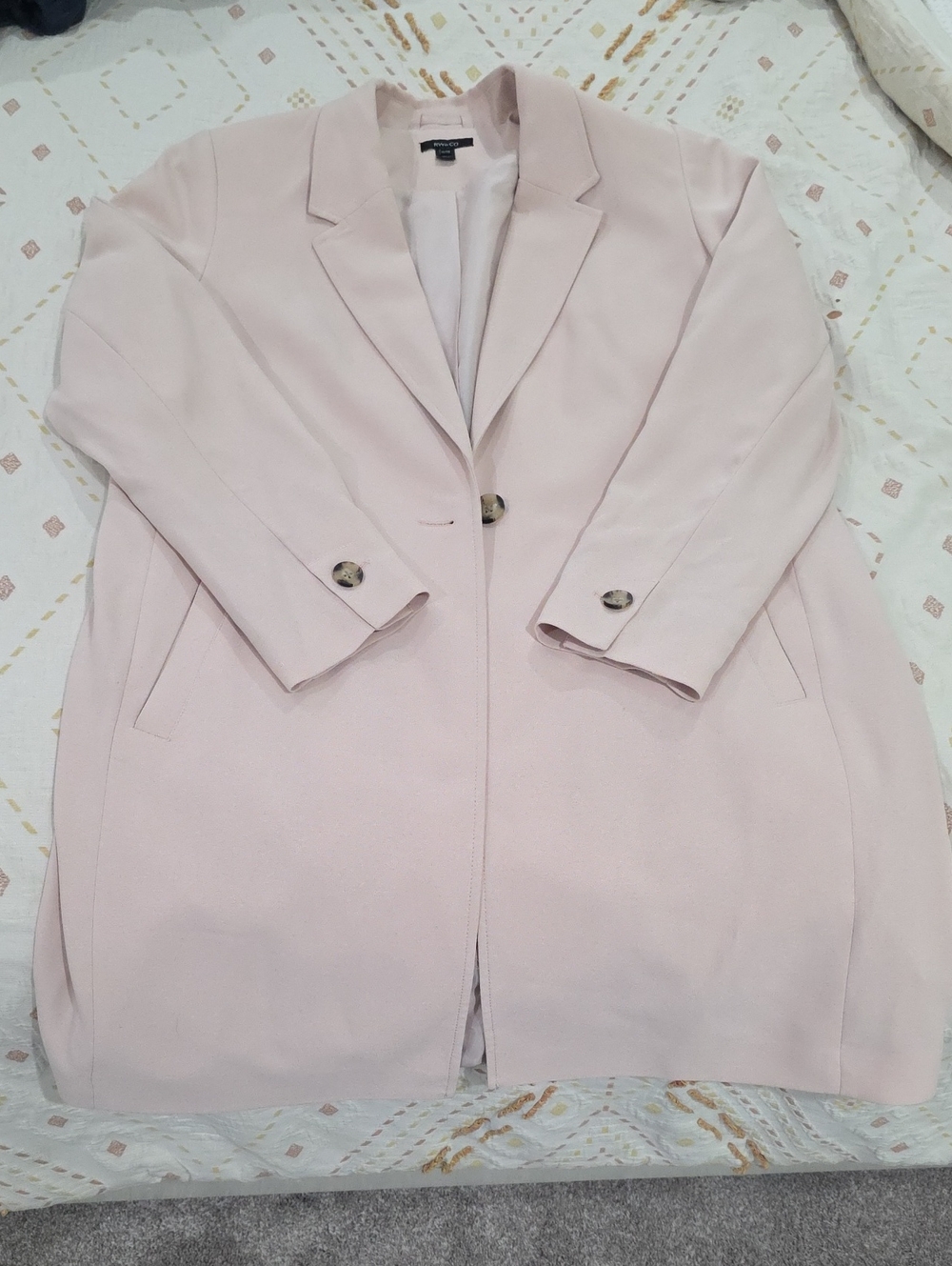 Rw&co Light Pink Tailored Coat